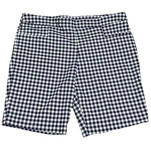 NWT Time & Tru Gingham Plaid Bermuda Maternity Shorts Pull On Plus Size XXL